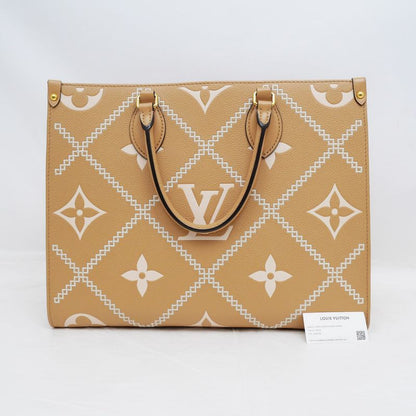 Louis Vuitton On The Go-mm Handbag Tote Broderie- Arizona Brown Monogram