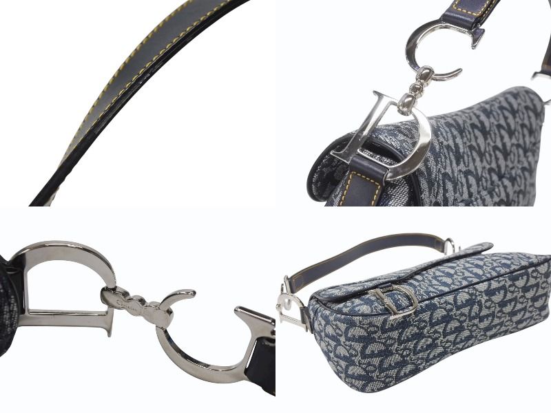 Dior Trotter Line Saddle Bag Navy Silver — view 5