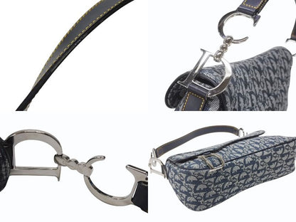 Dior Trotter Line Saddle Bag Navy Silver — view 5