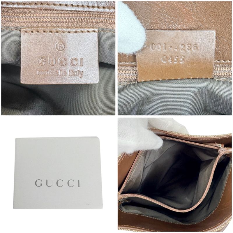 Gucci Bucket Shape One Shoulder Bag Handbag Shoulder GG Canvas Brown Beige