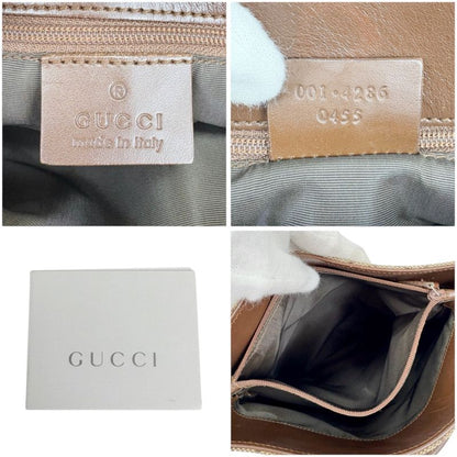 Gucci Bucket Shape One Shoulder Bag Handbag Shoulder GG Canvas Brown Beige