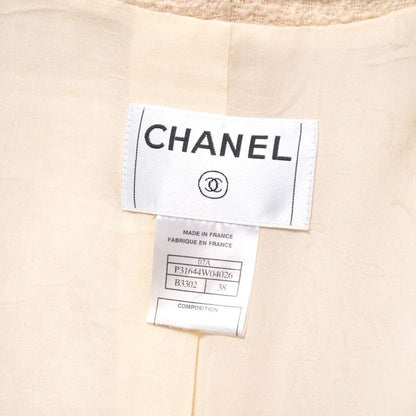 Chanel Jacket Size 38 Coco Mark CC Logo Buttons Blade Trim Wool Made In France