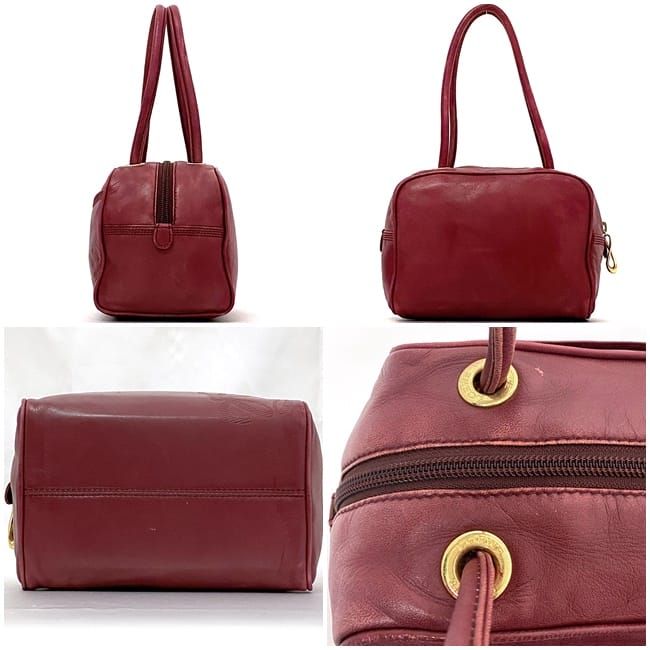 Loewe Handbag Bordeaux Anagram Excellent Condition Nappa Leather Preowned