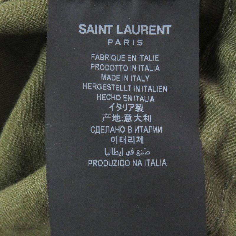 Saint Laurent Paris 632467 Cotton Linen Toggle Button Military Duffle Coat