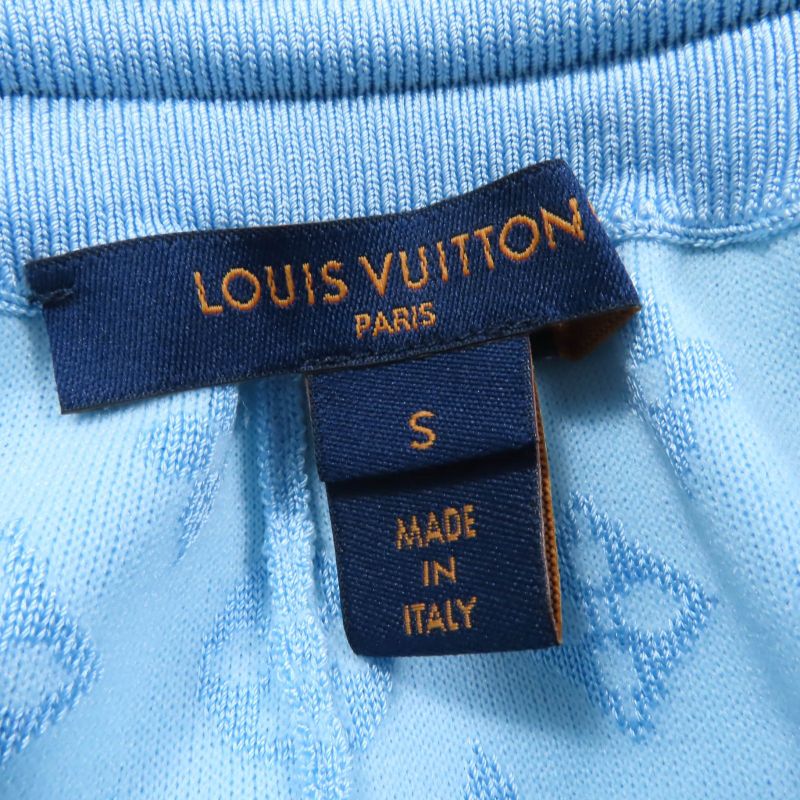 Louis Vuitton 24SS Silk Monogram Jacquard Top Jogging Pants Setup Light Blue S