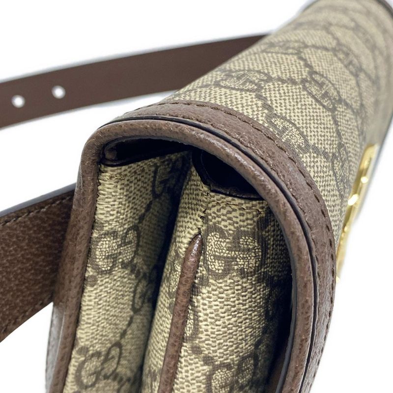 Gucci GG Supreme 703807 Beige And Dark Brown Leather