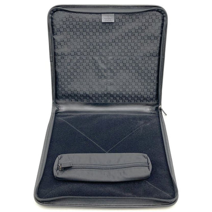 Gucci 019 0434 Clutch Bag Second Bag Leather Nylon With Pouch Black Ladies Men