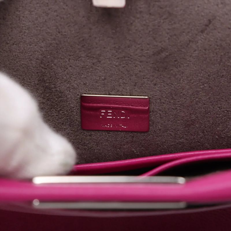 Fendi Micro Peekaboo Leather 2WAY Handbag Crossbody Shoulder Tote 8m0355 Women