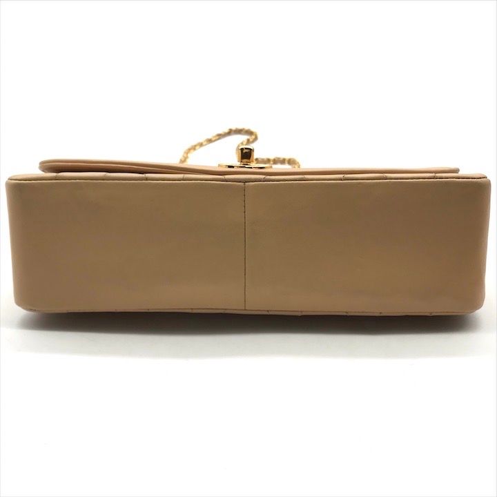 Chanel Diana CC Logo Quilted Lambskin Turnlock Chain Shoulder Bag Beige