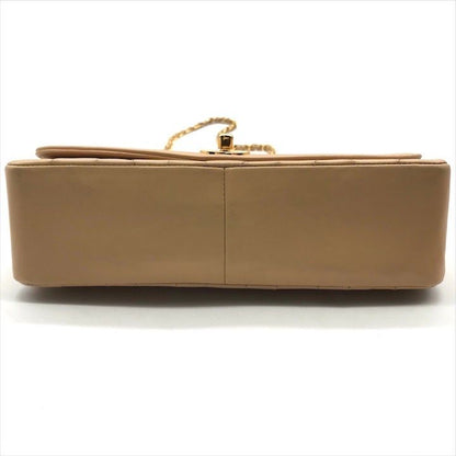 Chanel Diana CC Logo Quilted Lambskin Turnlock Chain Shoulder Bag Beige