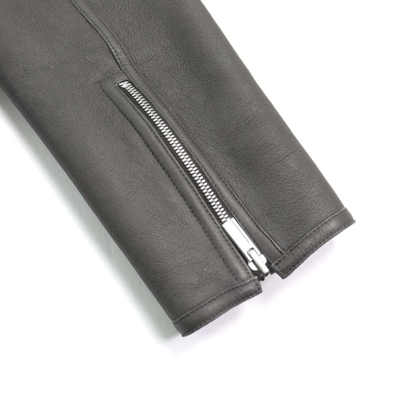 Hermes 053265hatc54 Sheepskin Leather Cowhide H Logo Zip Reversible Double Face