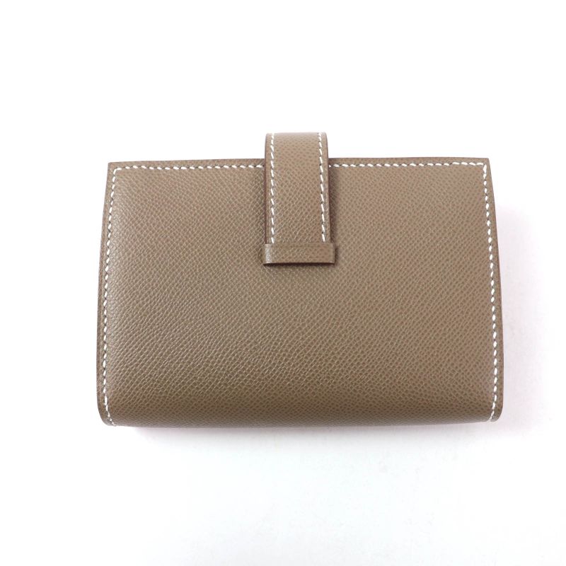 Hermes Bearn Mini Etoupe Gold Hardware H Logo Hardware Mini Wallet With Coin