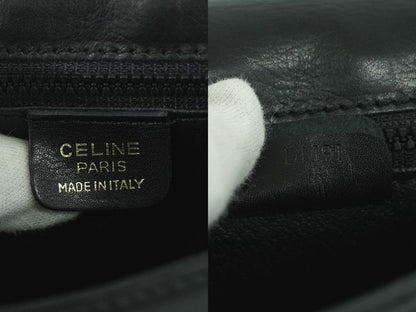 Authentic Celine Leather Shoulder Bag Pochette Black Bag Pre-owned [follow-up