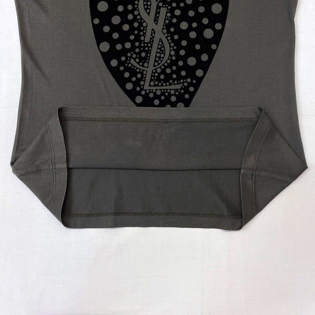 Yves Saint Laurent Tank Top Gray XS Cleaned Ladies
