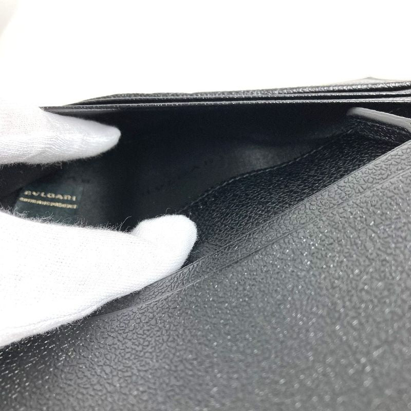Bvlgari Bulgari Long Wallet Logo Mirelige Pvc/leather Black