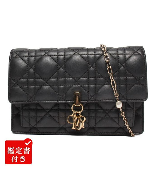 Christian Dior 2way Chain Shoulder Wallet Clutch Crossbody Daily Chain Pouch