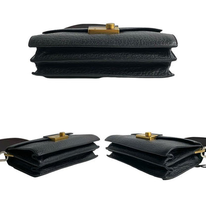 Prada Logo Hardware Leather Tweed Semi One Shoulder Bag Mini