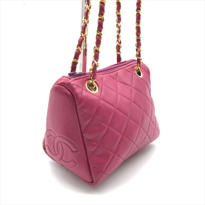 Chanel CC Logo Quilted Mini Chain Shoulder Bag Pink