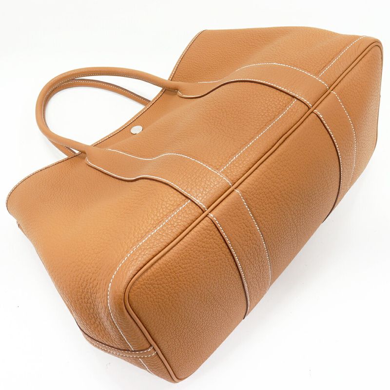 Hermes Tote Handbag Garden Party PM 36 Negonda Gold Silver Hardware