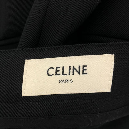 Celine Wool Wide Slacks Pants 2p426445k Black 36