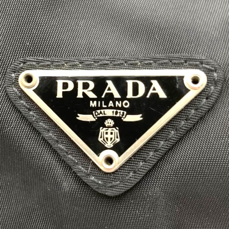 Prada Shoulder Bag Crossbody Bag Triangle Logo Black Nylon Men Women Fashion