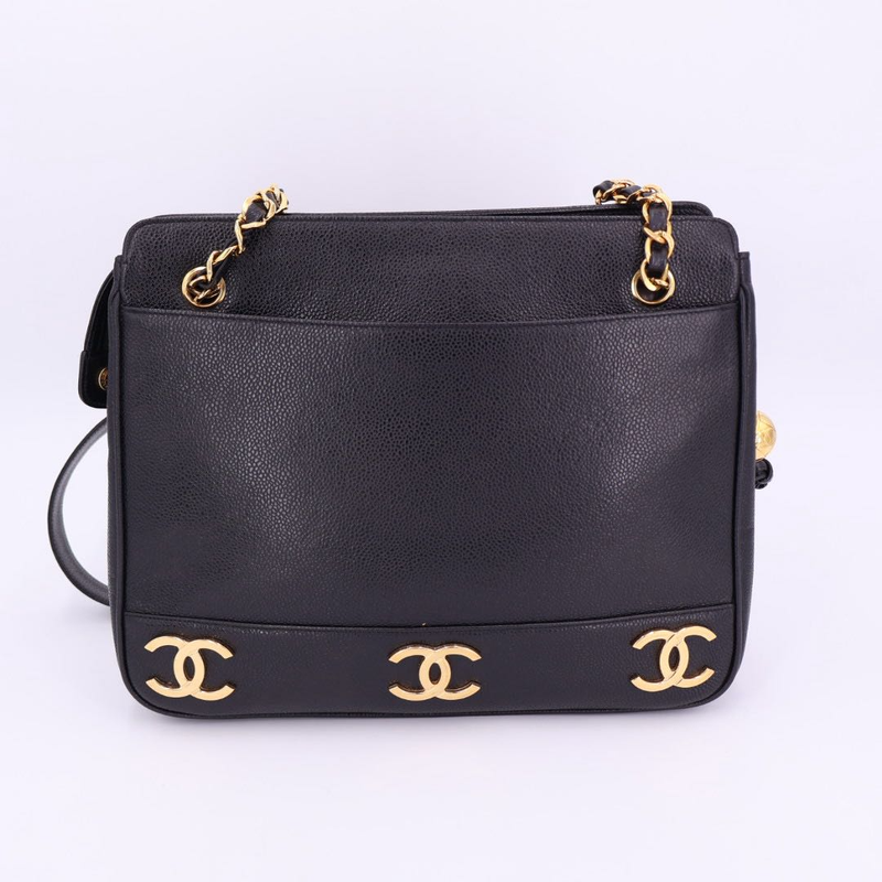 Chanel Triple Coco Mark Chain Tote Bag Women