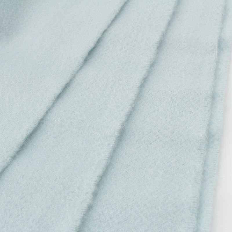 Hermes Cashmere Logo Embroidery Fringe Scarf Blue