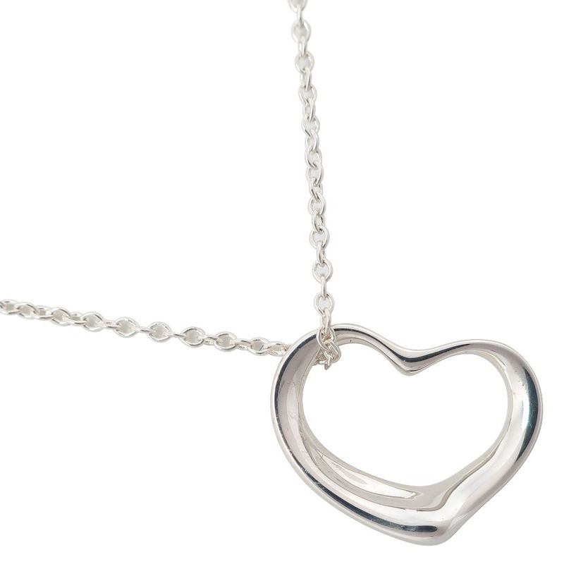 Tiffany & Co Open Heart Elsa Peretti 925 Silver Ladies 1.9g Necklace
