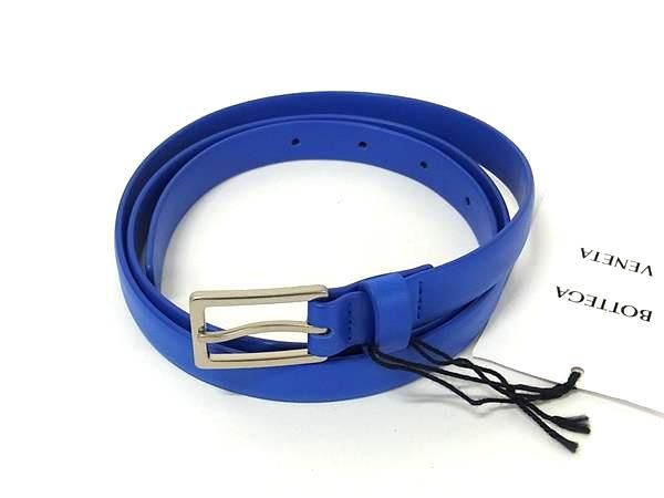 Bottega Veneta Leather Silver Hardware Belt Ladies Blue Fh7552