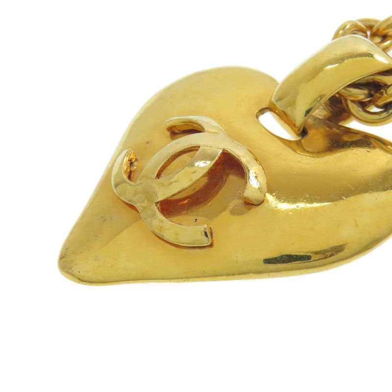 Chanel Heart Coco Mark Necklace Metal Ladies