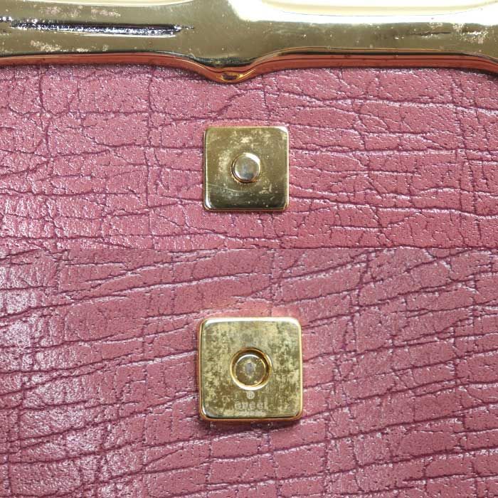 Gucci Party Bag Shoulder Bag Purple 217048 Bamboo Ladies Preowned