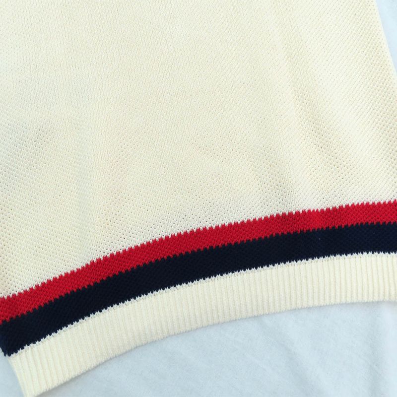 Gucci Knit Polo T-shirt 739954 Short Sleeve Collar Ivory - S Size