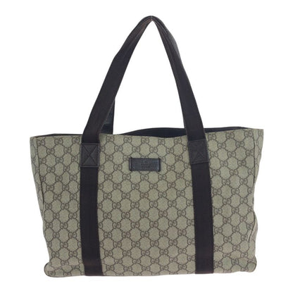 Gucci Beige Dark Brown GG Supreme Canvas 141624 Tote Bag Shoulder Bag Women
