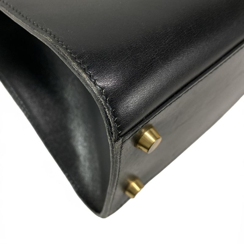Hermes Kelly Sport GM Black Outside Stitching/gold Hardware