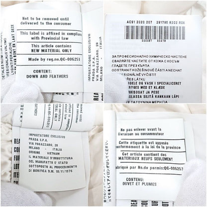 Prada Down Jacket With Wool Fur Hood 46 L Size