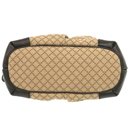 Gucci 247902 GG Canvas Leather Beige Black 2-way Handbag 1465 Gucci