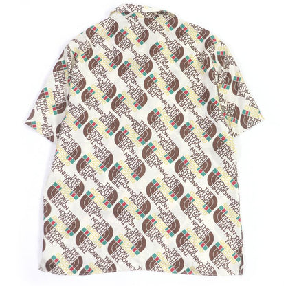 Gucci THE North FACE The North Face 654766 100% Silk Full Logo Open Collar