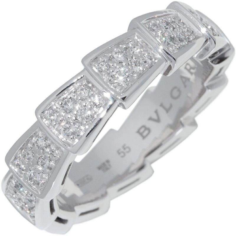 Bulgari Ring 18K White Gold Diamond Serpenti Viper Ring An857940