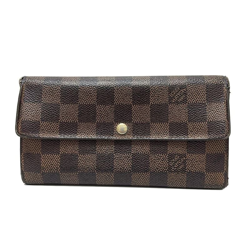 Louis Vuitton Damier Portefeuille Sarah NM2 N61734 Ebène Long Wallet