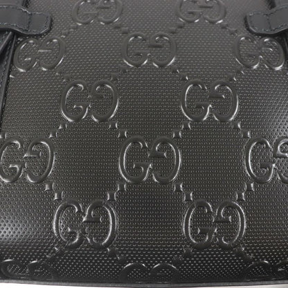 Gucci 625774 Leather GG Embossed Tote Bag Briefcase Business Bag Black Storage