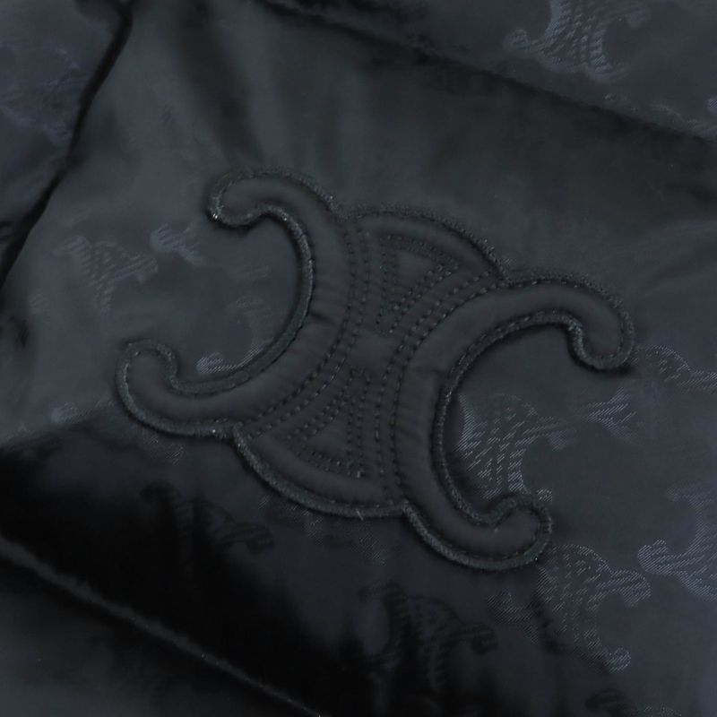 Celine 2w987795w Triomphe Badge Quilted Monogram Padded Vest Black 36 With