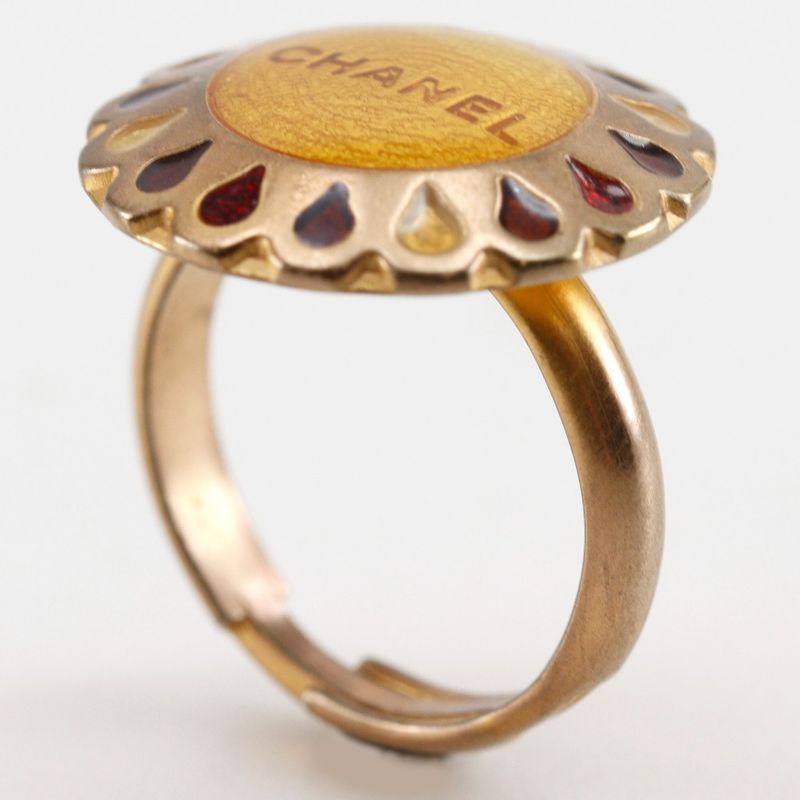 Chanel Flower Motif Free Size Gold Plated No.13 99A Ladies 4.5g Ring