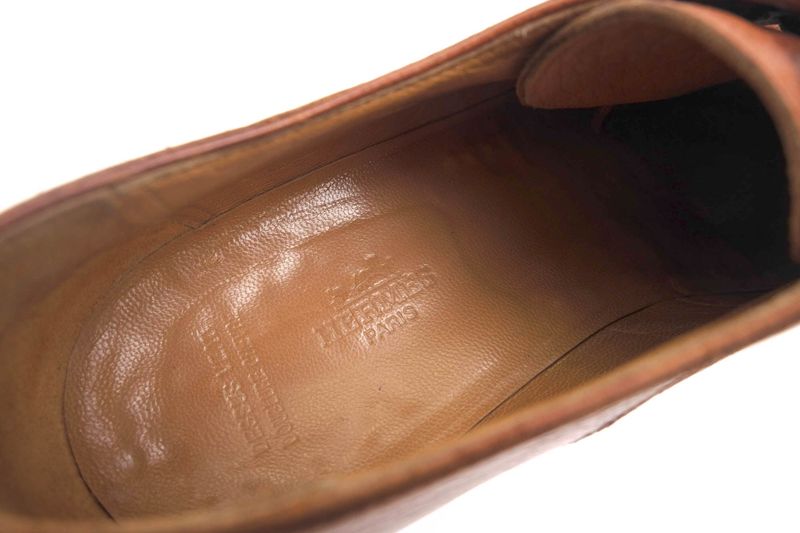 Hermes Shoes Business Shoes Business Men Leather Genuine Leather Brown U-Tip