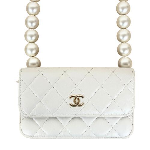 Chanel Shoulder Bag Minimato Pearl White