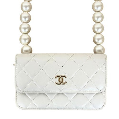 Chanel Shoulder Bag Minimato Pearl White