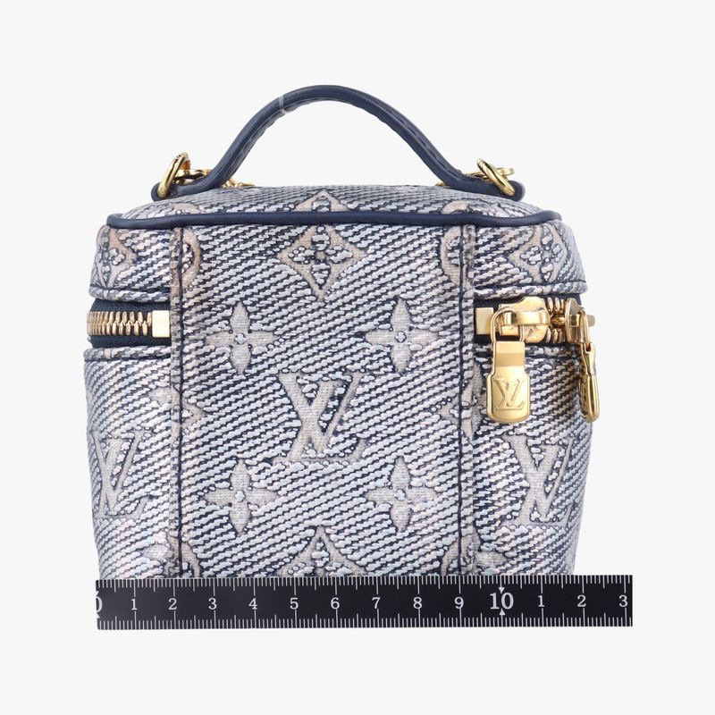 Louis Vuitton Micro Vanity Gray And Blue Monogram Jacquard Denim M82467 IC Chip