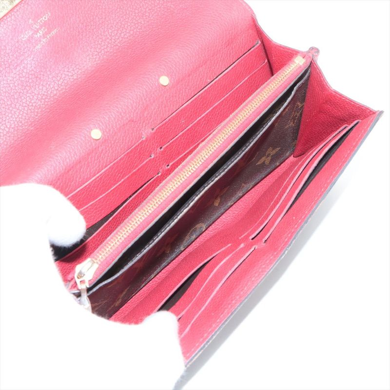 Louis Vuitton Monogram Portefeuille-pallas Long Wallet M58414 Red × Brown Made