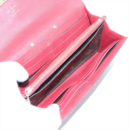 Louis Vuitton Monogram Portefeuille-pallas Long Wallet M58414 Red × Brown Made