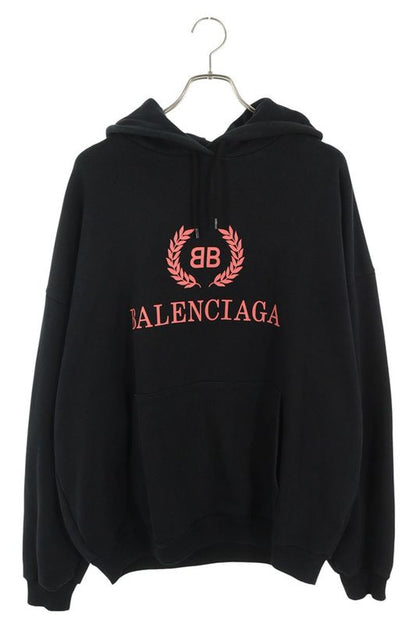 Balenciaga 501656 Tyk44 BB Logo Print Pullover Hoodie Men's L