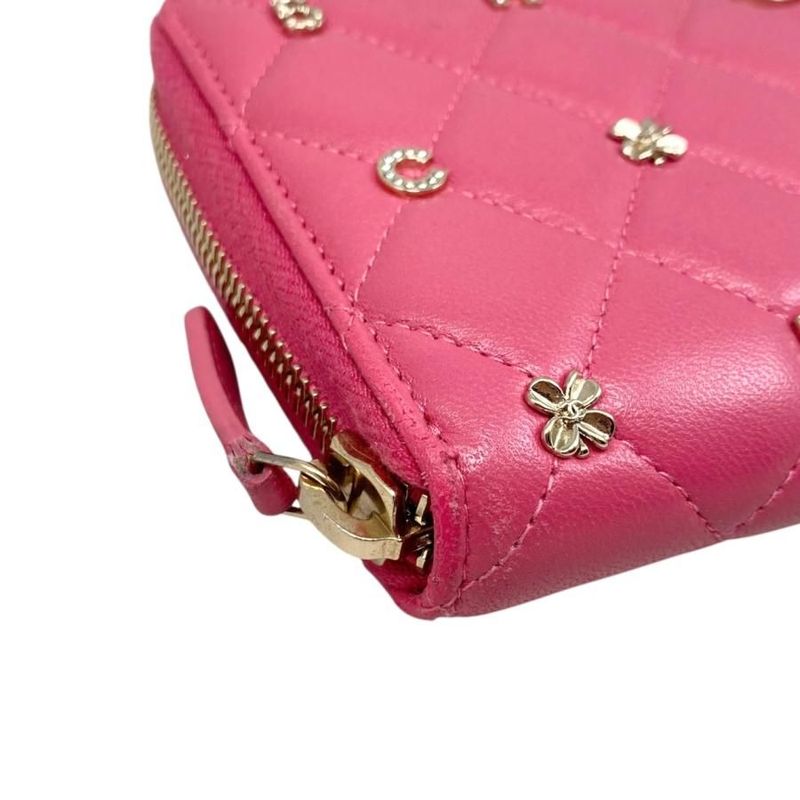 Chanel Long Wallet Long Zip Round Wallet Ap1590 Matelasse Lambskin Coco Mark